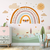 Papel de parede Infantil Jardim Arco-íris Borboletas Boho Quarto de Bebê e Criança