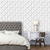 Papel de Parede Estilo 3D Branco e Cinza Para Decorar Quarto Sala e Ambientes
