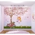 Papel de Parede Infantil Menina no Balanço Árvore de Flores Decora Quarto Rosa 