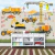 Papel de Parede Infantil Tema Construção Civil Trator e Caminhão Para Meninos
