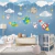 Papel de Parede Infantil Tema Astronauta Azul Para Decorar Quarto de Bebê e Criança