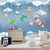 Papel de Parede Infantil Tema Astronauta Azul Para Decorar Quarto