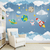 Papel de Parede Infantil Astronauta Azul Para Decorar Quarto de Bebê e Criança