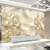 Papel de Parede Design Flores Amarelas e Pérolas Para Decorar Quarto e Sala