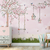 Papel de Parede Infantil Jardim Encantado Azul Para Decorar Quarto de Bebê e Menina