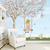 Papel de Parede Infantil Jardim Encantado e Menina no Balanço Para Decorar Quarto de Bebê e Menina