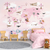 Papel de Parede Infantil Tema Safari Mapa Mundi Rosa Para Quarto de Criança