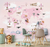 Papel de Parede Infantil Tema Safari Mapa Mundi Rosa Para Quarto de Bebê