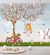 Papel de Parede Infantil Menina no Jardim Árvore
