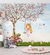Papel de Parede Infantil Menina no Jardim Árvore de Flores Decora Quarto Infantil
