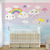 Papel de Parede Infantil Tema Chuva de Amor Rosa Para Quarto de Bebê e Menina