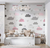 Papel de Parede Infantil Nuvens de Amor Cinza Para Quarto de Bebê