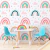 Papel de Parede Arco-íris Infantil Branco e Rosa Para Quarto de Bebê e Criança