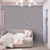Papel de Parede Infantil Tema Corações Fundo Cinza Para Quarto de Meninas