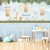 Papel de Parede Infantil Safari Aquarela Azul Personalizado Para Decorar Quarto de Bebê