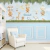 Papel de Parede Infantil Safari Aquarela Azul Personalizado Para Decorar Quarto de Bebê