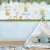 Papel de Parede Infantil Safari Aquarela Azul Personalizado Para Decorar Quarto de Bebê