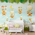 Papel de Parede Infantil Tema Safari Soft Aquarela Verde Decor Quarto de Bebê e Criança