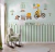 Papel de Parede Infantil Tema Safari Soft Color Verde Para Quarto de Bebê e Criança