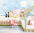 Papel de Parede Infantil Safari Soft Baby Cute Para Decorar Quarto de Bebê e Criança