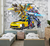 Papel de Parede Tema Super Transformers 3D Personagens Para Quarto de Menino