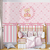 Papel de Parede Infantil Ursa Princesa Realeza Personalizado Rosa Para Quarto de Bebê