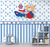 Papel de Parede Infantil Tema Urso Marinheiro Azul Para Decorar Quarto de Bebê Personalizado