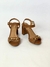 Jessica - Sandália Salto Caramelo com detalhe em Bridão Ourolight
