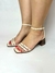 Lara - Sandália Feminina Salto Bloco Cor Chantily com Fivelas em Strass - comprar online