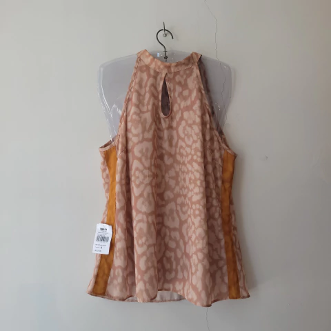 Regata Toli animal print nude bege faixa ocre lateta fenda busto - comprar online