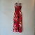 Vestido longo floral cereja lastex busto NOVO - loja online