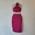 Conjunto fúcsia top gola alta + saia midi NOVO na internet