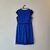 Vestido Orbis royal quadradinhos vasados cintura manga barra - Holly Brechó e Outlet
