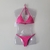 Biquíni rosa claro sutiã triângulo + calcinha tira - comprar online