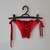 Calcinha biquíni Ibiza Beach vermelho aveludado amarraçao levanta bumbum - comprar online