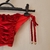 Calcinha biquíni Ibiza Beach vermelho aveludado amarraçao levanta bumbum na internet