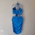 Imagem do Conjunto Santini turquesa acetinado cropped + saia midi NOVO