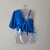 Cropped Sisa Confecções azul alça manga princesa drapeado lateral - comprar online
