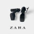 Salto Zara preto acetinado