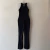 Macacão Fashion preto canelado renda lateral cintura - loja online
