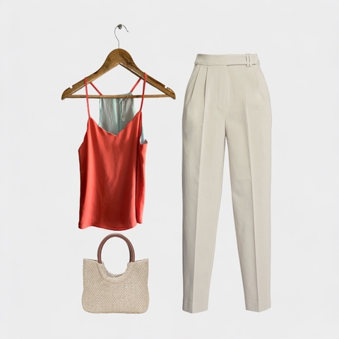 Blusa A Collection salmão alcinha