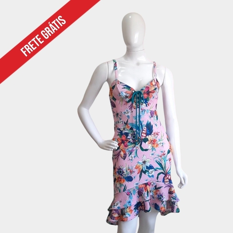 Vestido floral rosa JB Modas