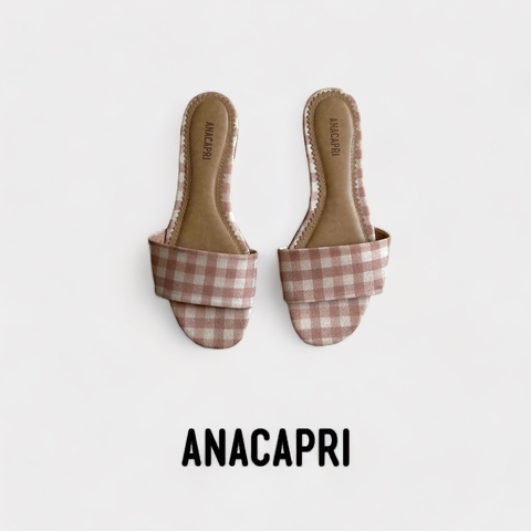 Rasteira xadrez rosa Anacapri