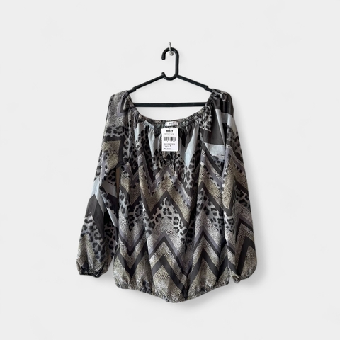 Ciganinha BPC zig zag animal print cinza