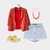 Blazer cropped Naby goiaba rendado