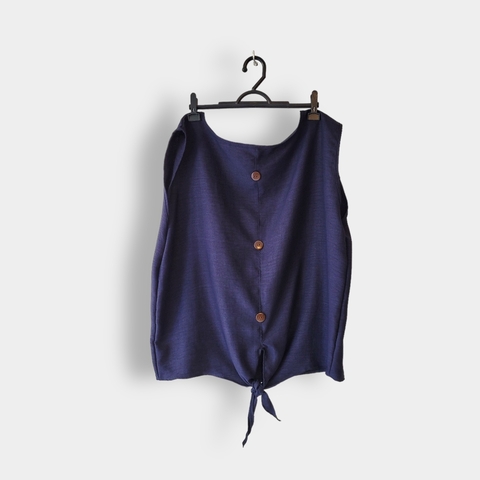 Regata Ana Liz Modas marinho botões laço NOVA 1