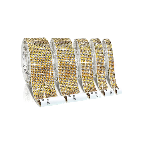 CINTA ADHESIVA CON BRILLOS - (1 ROLLO) DORADO