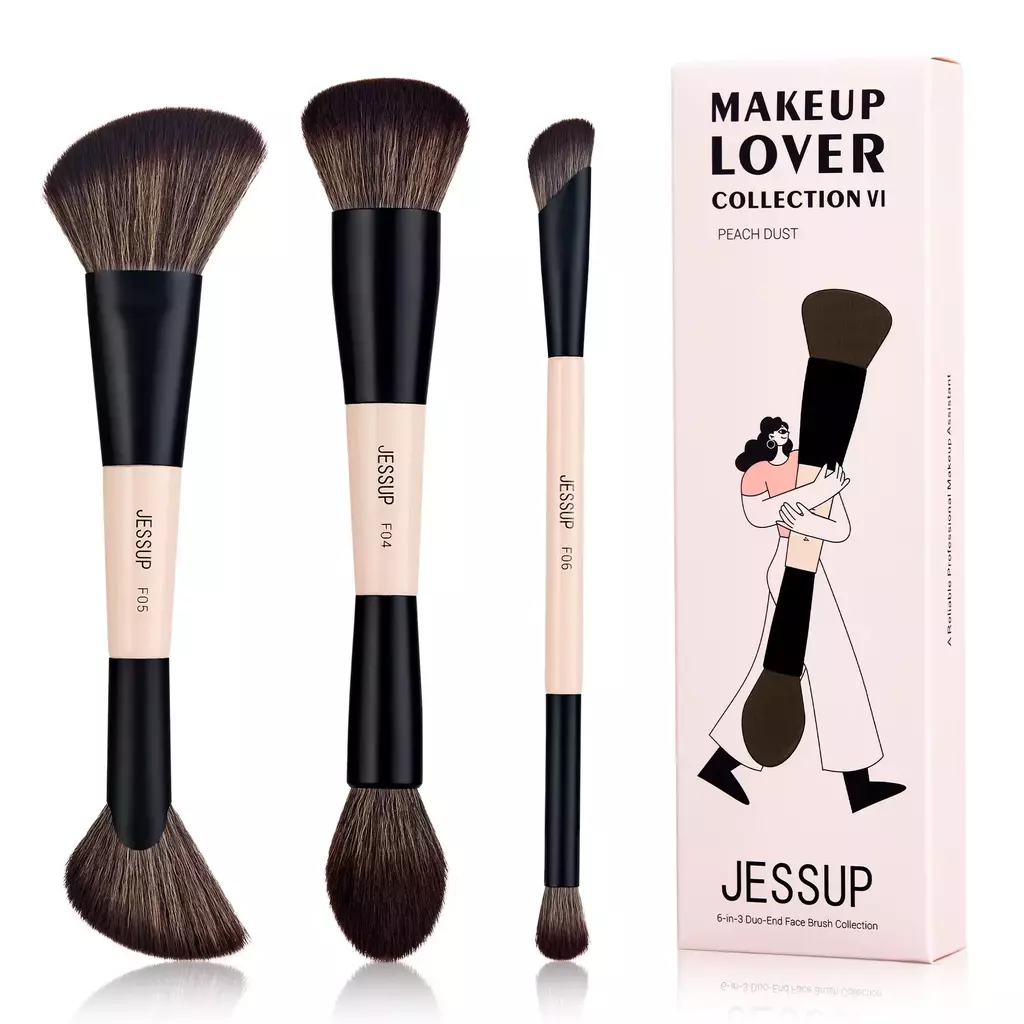 JESSUP - 6-IN-3 FACE BRUSH COLLECTION (PEACH DUST) T508