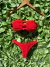 Vermelho Texturizado Calcinha Asa Delta + Top Tomara Que Caia - comprar online