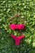 Rosa Neon Texturizado Calcinha Asa Delta + Top Tomara Que Caia